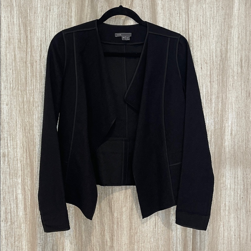 Vince Black Boucle Textured Jacket - Size XS